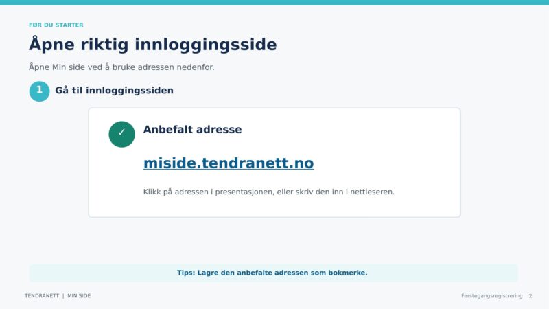 Tendranett Førstegangsregistrering Web og App 2