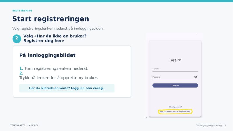 Tendranett Førstegangsregistrering Web og App 3