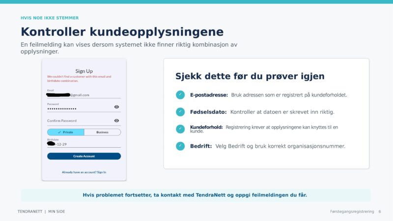 Tendranett Førstegangsregistrering Web og App 6