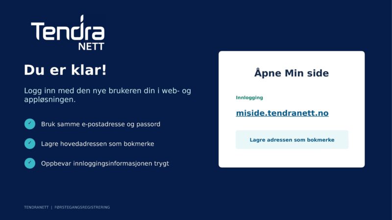 Tendranett Førstegangsregistrering Web og App 7